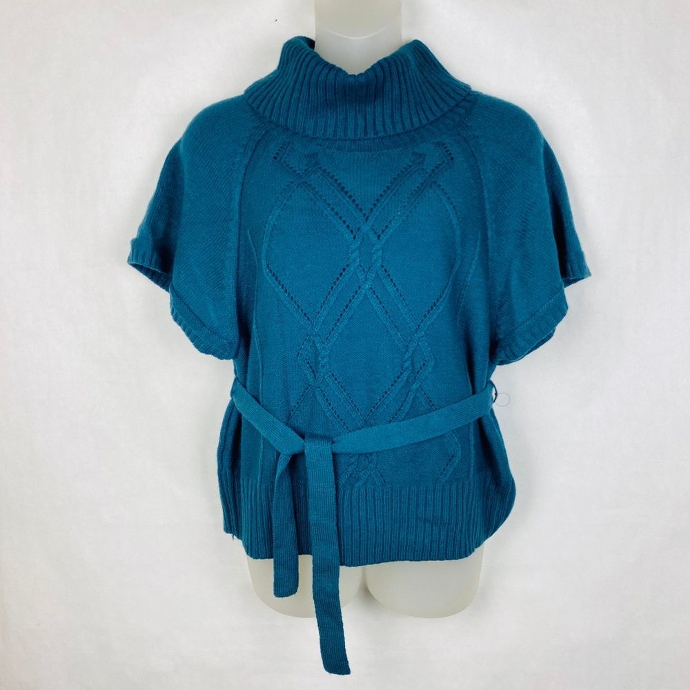 Apt. 9 Tie Waist Turtleneck Mystic Cape Sweater